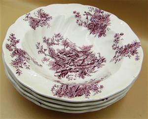 Pastorale Toile De Jouy by Johnson Brothers Soup/Dessert Bowl x 4 - made in Engl