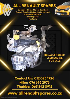 Renault Kriger 1L Used Turbo Engine for Sale