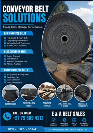 New, used and scrap conveyor belt 