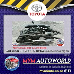 SECOND HAND TOYOTA HILUX HIACE  2.0L 3YP ENGINE