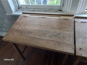 Vintage wooden school desk