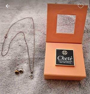 Necklace & earring set sterling silver