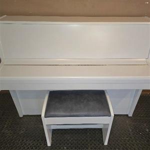 Satin White Otto Bach piano with delivery included in Gauteng 