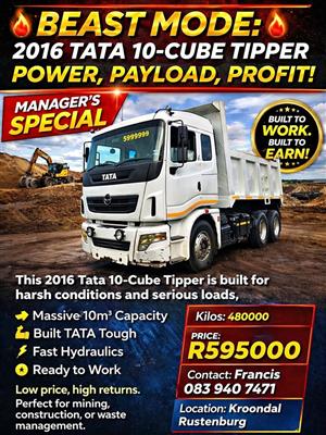 2016 Tata 10 cube tipper