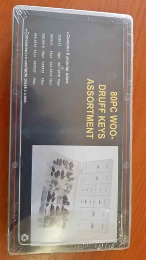 80PC  WOODRUFF KEYS ASSORTMENT. BRAND NEW. FOR VARIOUS CARS.