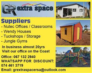 Classrooms, ablution blocks, offices ,parents cottages