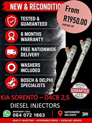 KIA SORENTO - DIESEL INJECTORS SOLUTIONS ON RECON PARTS
