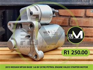 2015 NISSIAN NP200 BASE 1.6i 8V (K7M) PETROL ENGINE VALEO STARTER MOTOR