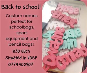 Back-to-School bag tags