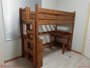 NEW WOODEN BUNK BED WITH DESK,BOOK SHELF.PRICE INCLUDED DELIVERY &  INSTALLATION