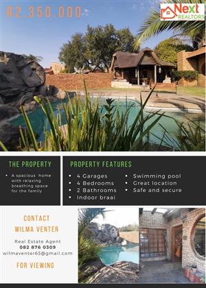 BEAUTIFUL 4 BEDROOM FAMILY HOME FOR SALE IN AERORAND, MIDDELBURG