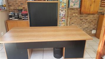 Office desk and wall cabinet