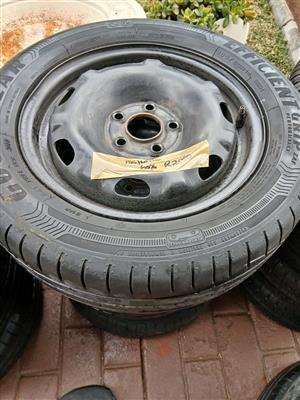 4x Polo Rims and Good Year tyres 60%...14 inch