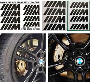 B-M-W M logo brake caliper stickers decal sets