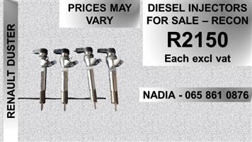 RENAULT DUSTER DIESEL INJECTORS FOR SALE OR TO RECON