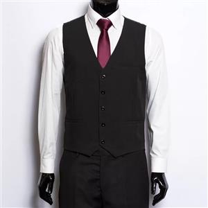 Knight clothing Black Waistcoat Single breast K3006WC62XL | Khaliques