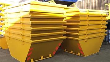 10 Mini Skips Bins And Hydraulic Trailer or Sales Vat included 