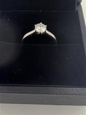 Platinum Solitaire Protea Setting Engagement Ring