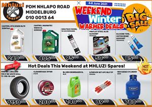 Weekend Winter Warmer Deals at Mhluzi Spares!