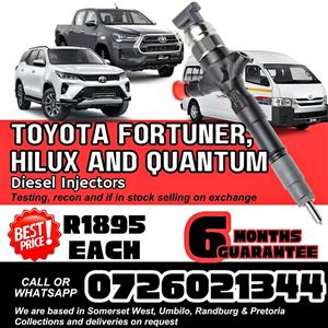 Toyota Fortuner, Hilux and Quantum diesel injectors for sale