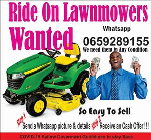 Ride on Lawnmowers Wanted