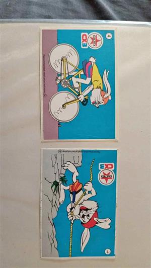 Caltex bunny collectable stickers