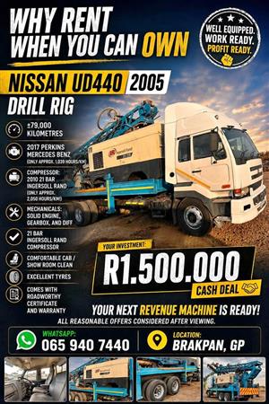 Complete Water Well/Exploration Drill Rig Setup | Low Hours on Engine & Compressor!