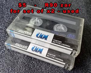 MAXELL Cassettes - UDI 60  2x Units + Plastic Boxes -