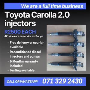 TOYOTA CAROLLA 2.0 INJECTORS FOR SALE WITH WARRANTY 