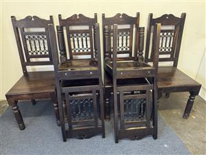 6 x wooden dining chairs 
