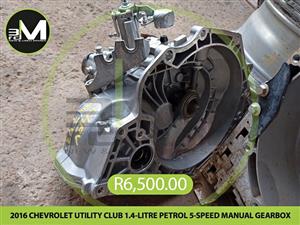 2016 CHEVROLET UTILITY CLUB 1.4 LITRE PETROL 5 SPEED MANUAL GEARBOX MV0793