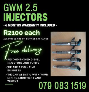 GWM 2.5 INJECTORS FOR SALE WITH WARRANTY 