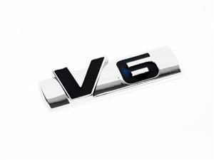 V6 Chrome & Navy Blue Badge