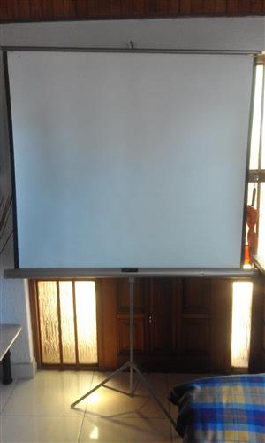 Projector Screen on Tripod Foldable,130cmX130cm In good condition.