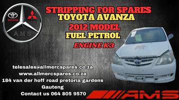 STRIPPING FOR SPARES – TOYOTA AVANZA 2012 (PETROL, ENGINE K3)