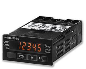 Digital panel meter, DIN 48x24 mm, DC voltage/current + PNP input, 2x relay outp