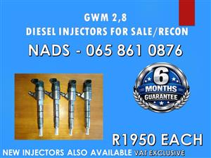 GWM 2.8 DIESEL INJECTORS FOR SALE OR REBUILT
