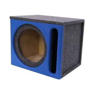 10″ Single Vinyl Face Subwoofer Enclosure with Slotted Port (blue)