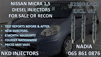 NISSAN MICRA 1,5 DIESEL INJECTORS FOR SALE. REBUILT AND TESTED