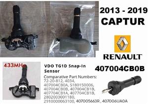 Renault Captur Tyre Pressure Monitor Sensors and valve stems