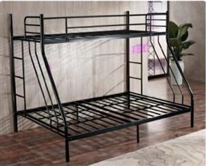 3 sleeper bunk bed, a single bed ontop and a double on bottom