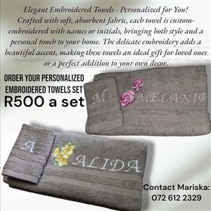 Elegant Embroidered Towels - Personalized for You