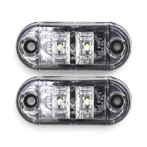 Universal Cressida Clear Oval LED Side Marker - 65x27mm (pair)