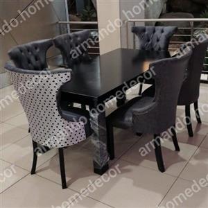 Grey and Black 6 seater dining set NEW