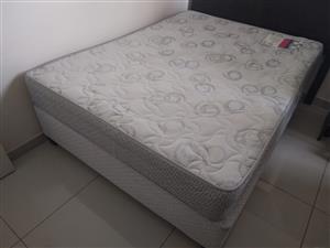 Double rest assured bed set , table , rug , headboard for sale