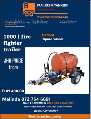  1000L Plastic Fire Fighting Mobile Tank Trailer