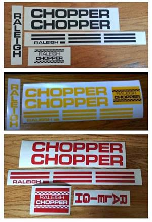 Raleigh Chopper Mk1 stickers decals sets