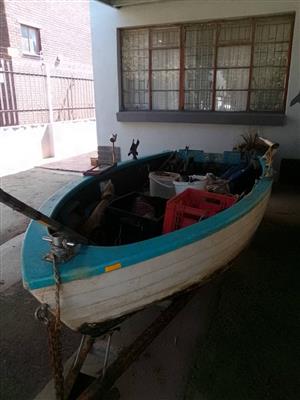 A river boat with motor