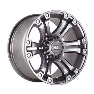 18″ A-Line Granite Charcoal Gray with Rivets and Milled 6/139 9j ET20 106.2 955kg Alloy Wheels