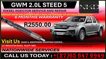 GWM 2L STEED 5 DIESEL INJECTORS